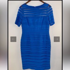 Blue Adriana Papell striped dress